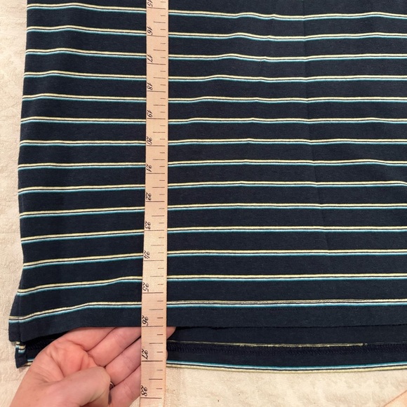 Tasc everywear short sleeve polo blue yellow stripe cotton bamboo blend - Picture 6 of 7